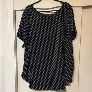 Ava Viv Women 3XL Black and White Polka Dot Women's Top